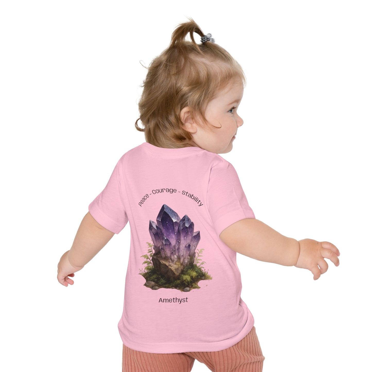Baby February Birthstone Amethyst Tee - Peace, Courage, Stability
