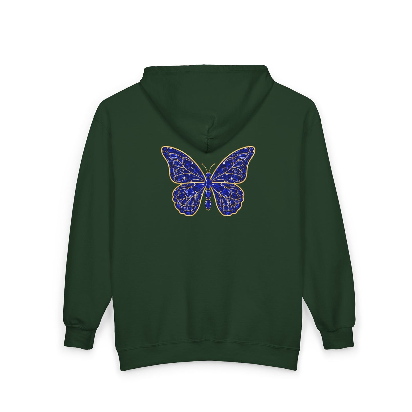 September Sapphire Zip Sweatshirt Butterfly - Wisdom, Focus, Truth