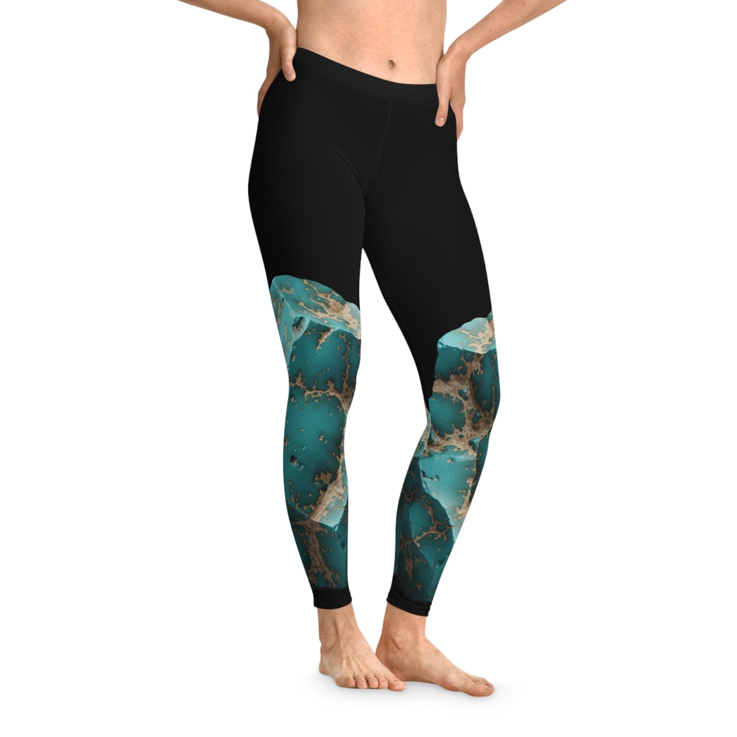 Turquoise Soft Stretchy Leggings —  Peace, Protection, Luck