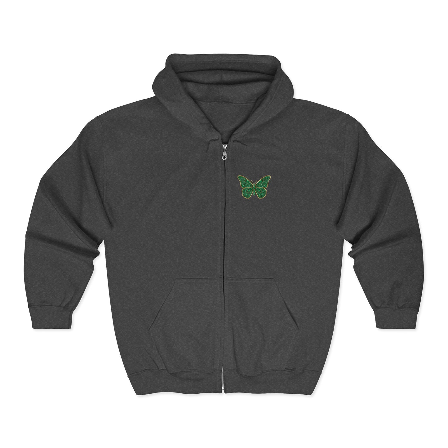 May Emerald Butterfly Zip Sweatshirt - Balance, Harmony, Healing