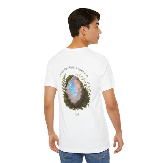 October Birthstone Opal Unisex Tee - Creativity, Hope, Inspiration