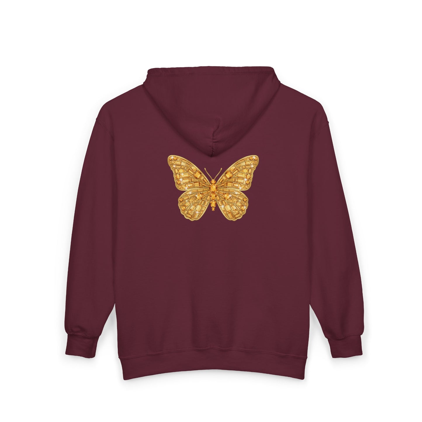 November Birthstone Citrine Zip Sweatshirt Butterfly - Serenity, Truth, Strength