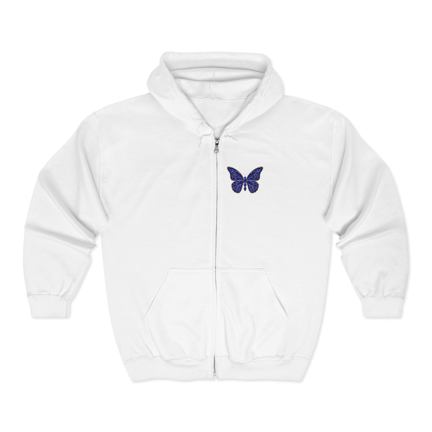 September Sapphire Zip Sweatshirt Butterfly - Wisdom, Focus, Truth