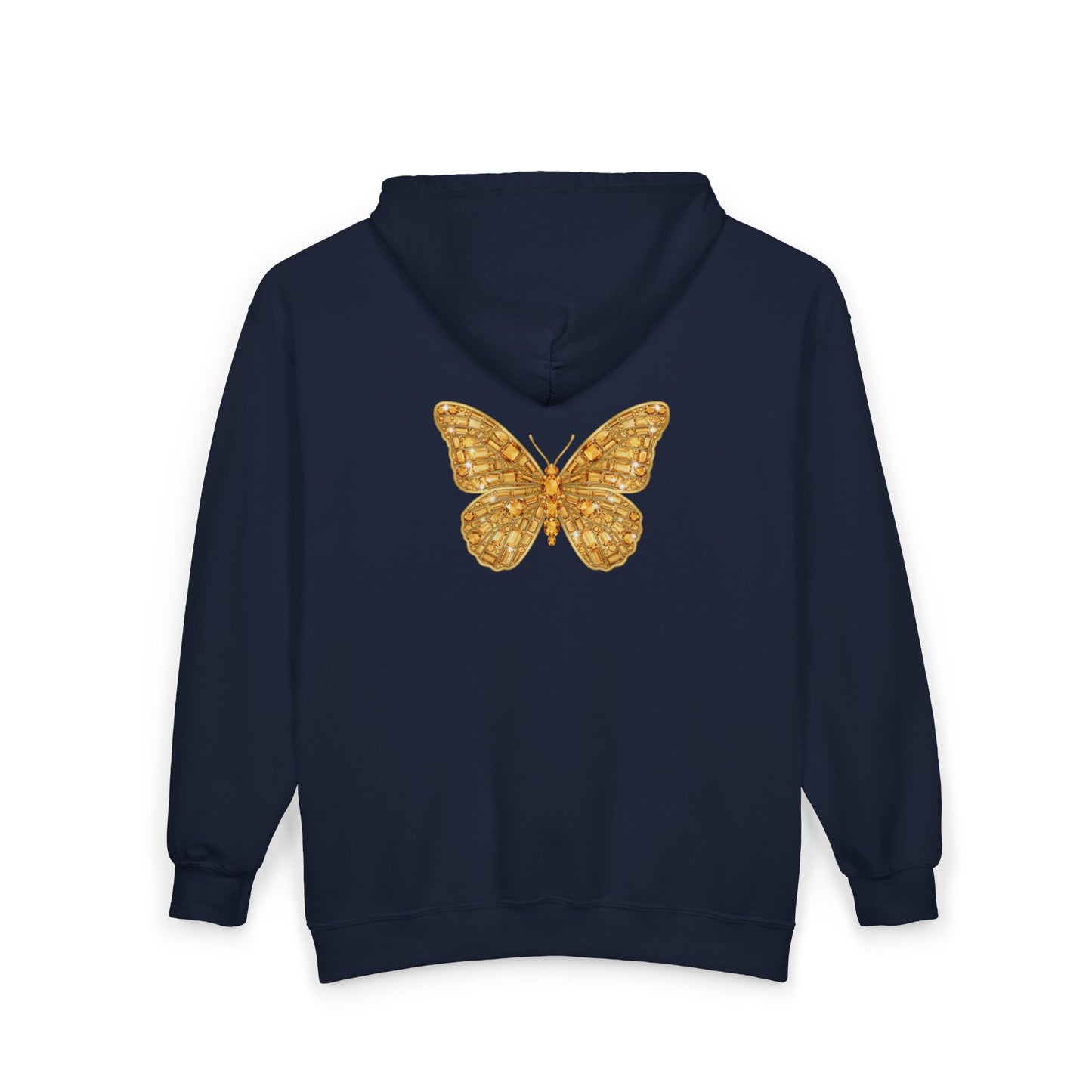 November Birthstone Citrine Zip Sweatshirt Butterfly - Serenity, Truth, Strength