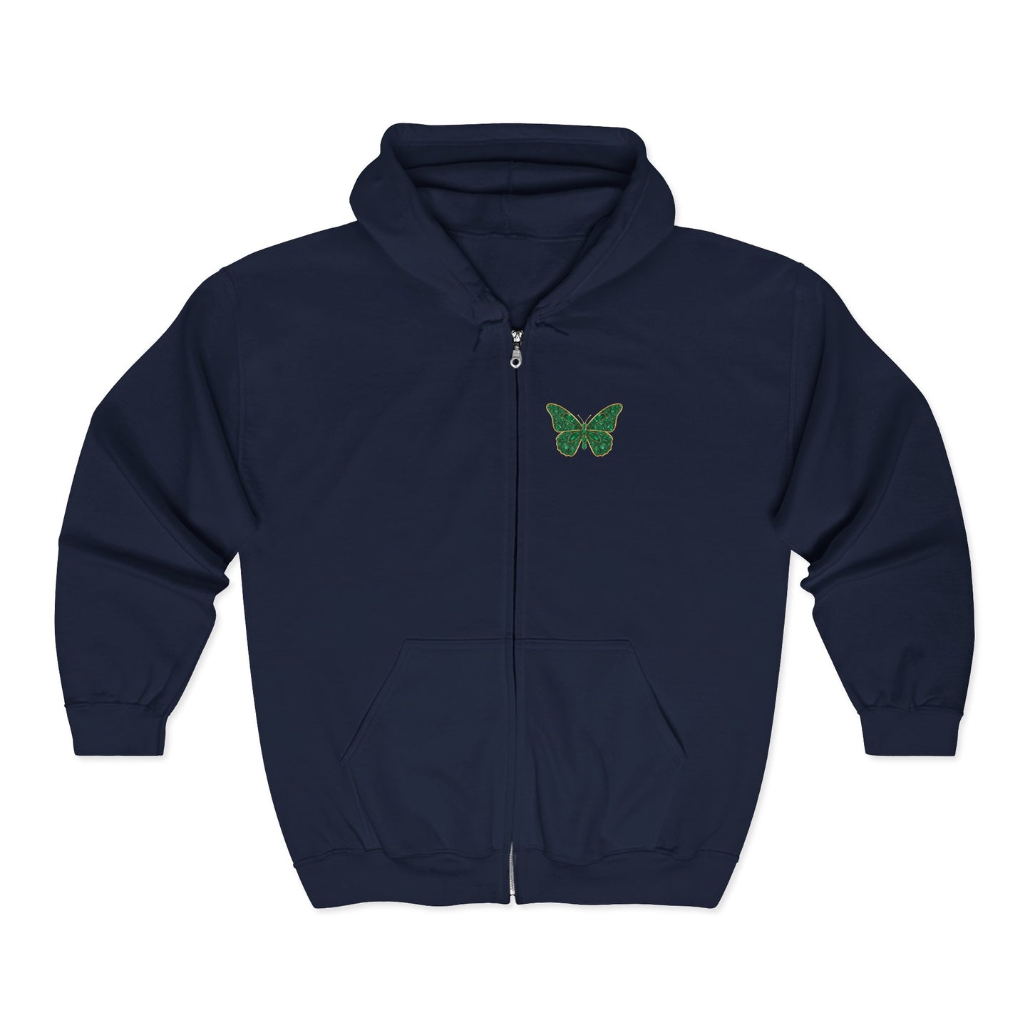 May Emerald Butterfly Zip Sweatshirt - Balance, Harmony, Healing