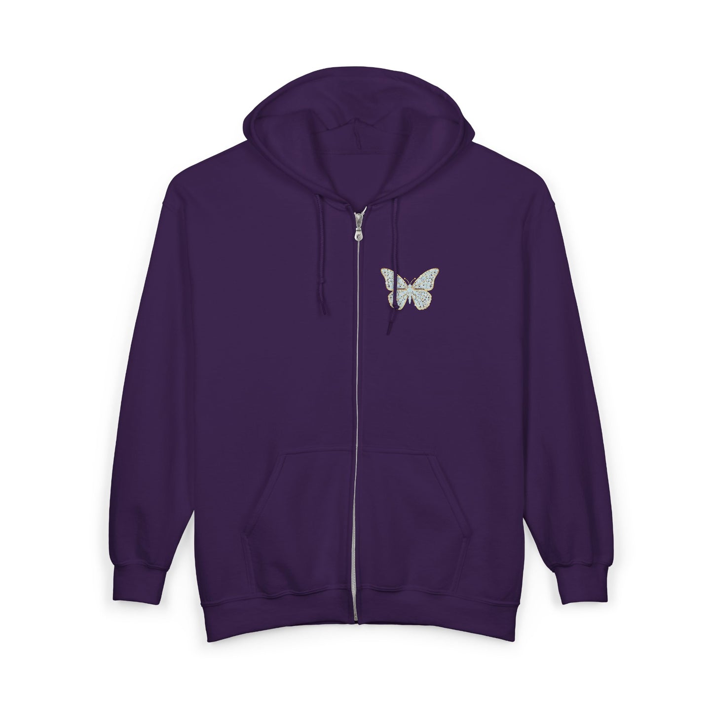 April Birthstone Diamond Zip Sweatshirt Butterfly - Love, Strength, Unity