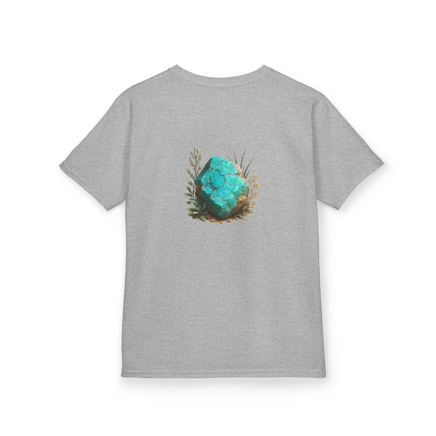 December Turquoise Kids Heavy Tee - Peace, Protection, Luck