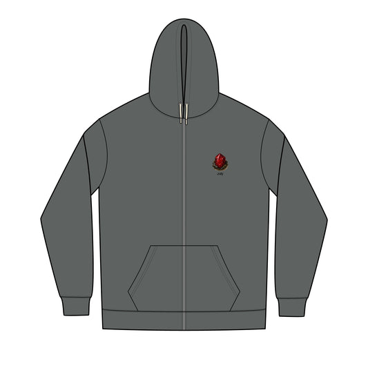 July Ruby Fleece Zip Hoodie - Happiness, Love, Courage