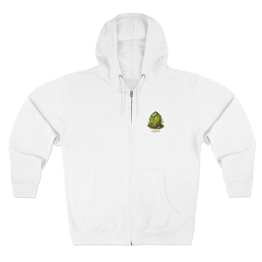 August Peridot Zip Hoodie - Growth, Renewal, Positivity
