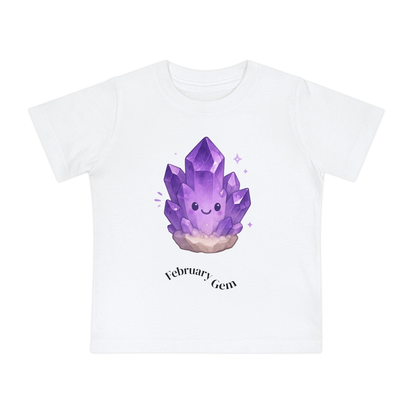 Baby February Birthstone Amethyst Tee - Peace, Courage, Stability