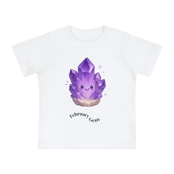 Baby February Birthstone Amethyst Tee - Peace, Courage, Stability