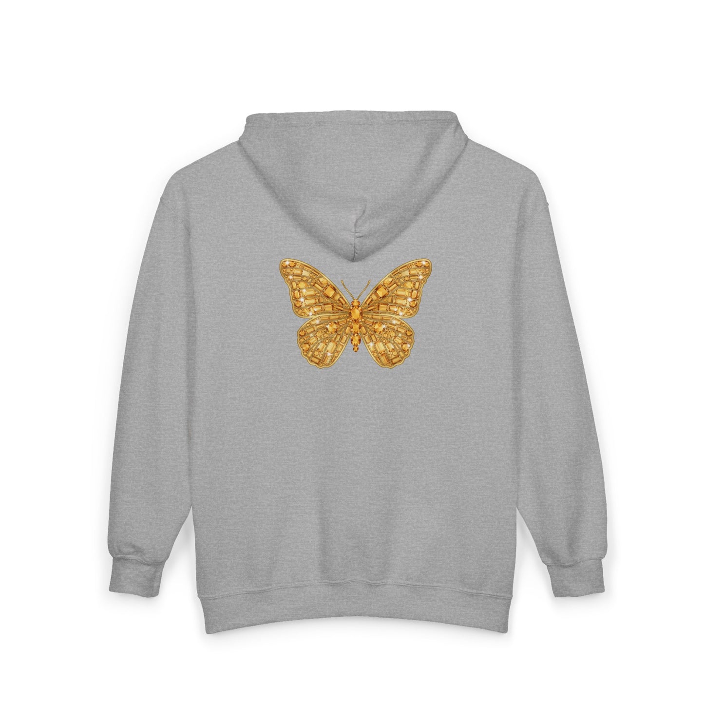 November Birthstone Citrine Zip Sweatshirt Butterfly - Serenity, Truth, Strength