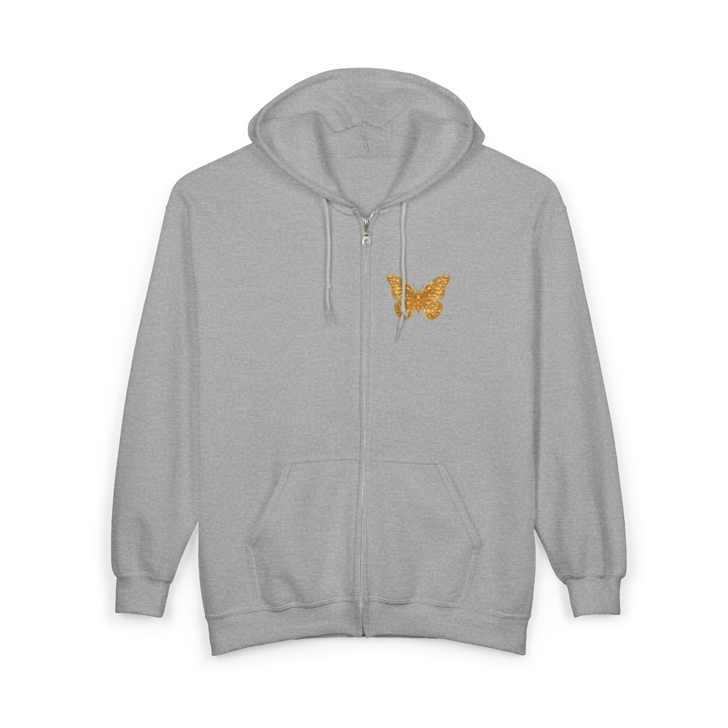 November Birthstone Citrine Zip Sweatshirt Butterfly - Serenity, Truth, Strength