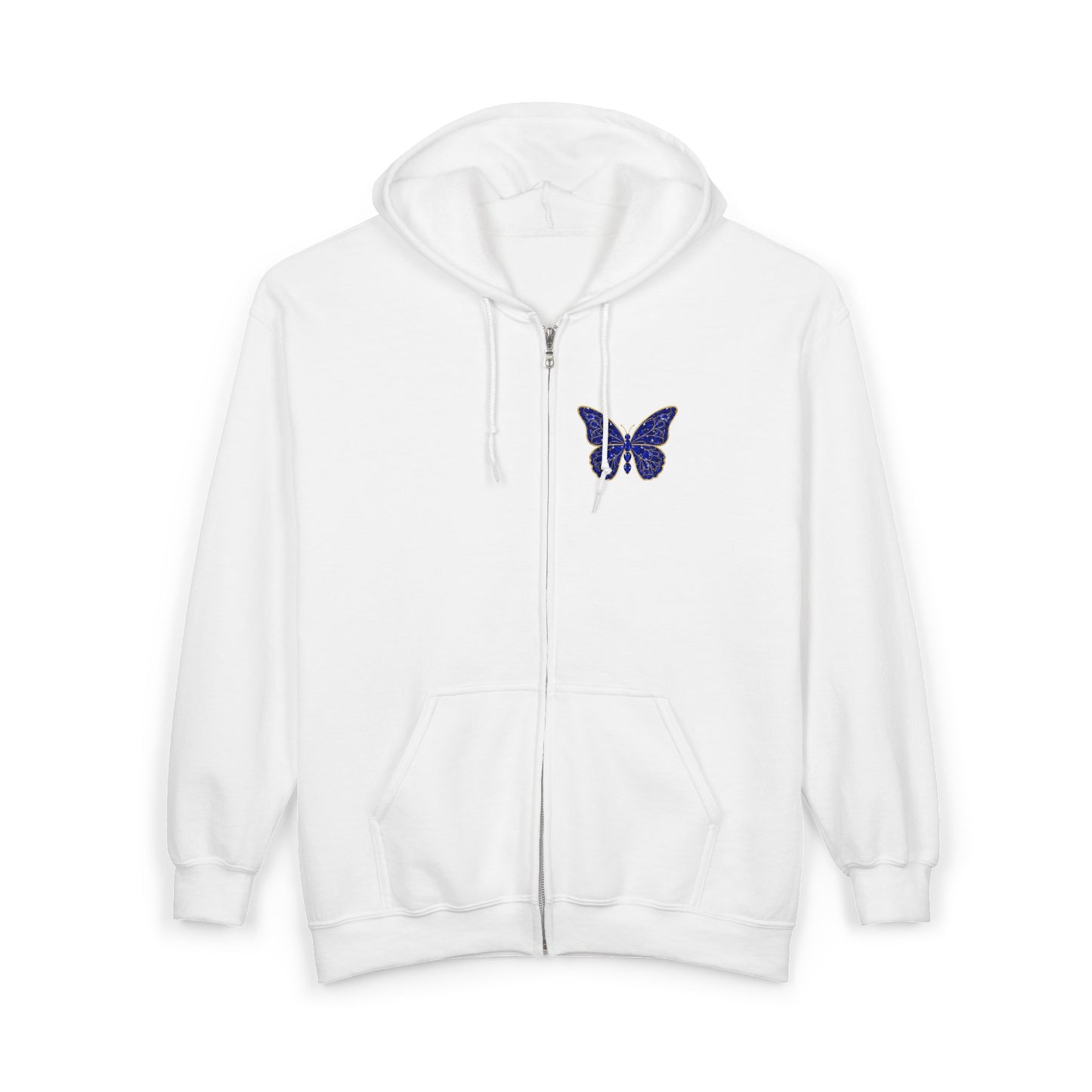 September Sapphire Zip Sweatshirt Butterfly - Wisdom, Focus, Truth