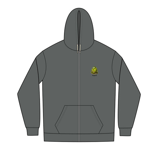 August Peridot Fleece Zip Hoodie - Growth, Renewal, Positivity