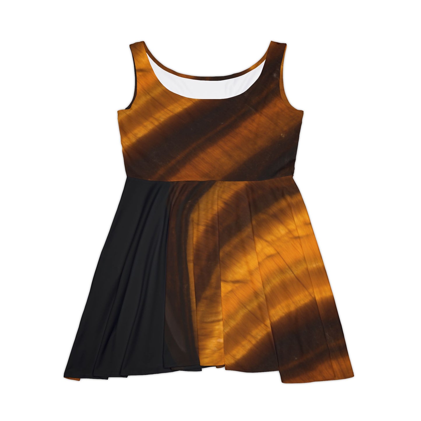 Tigers Eye Skater Dress Black I - Confidence, Courage, Protection