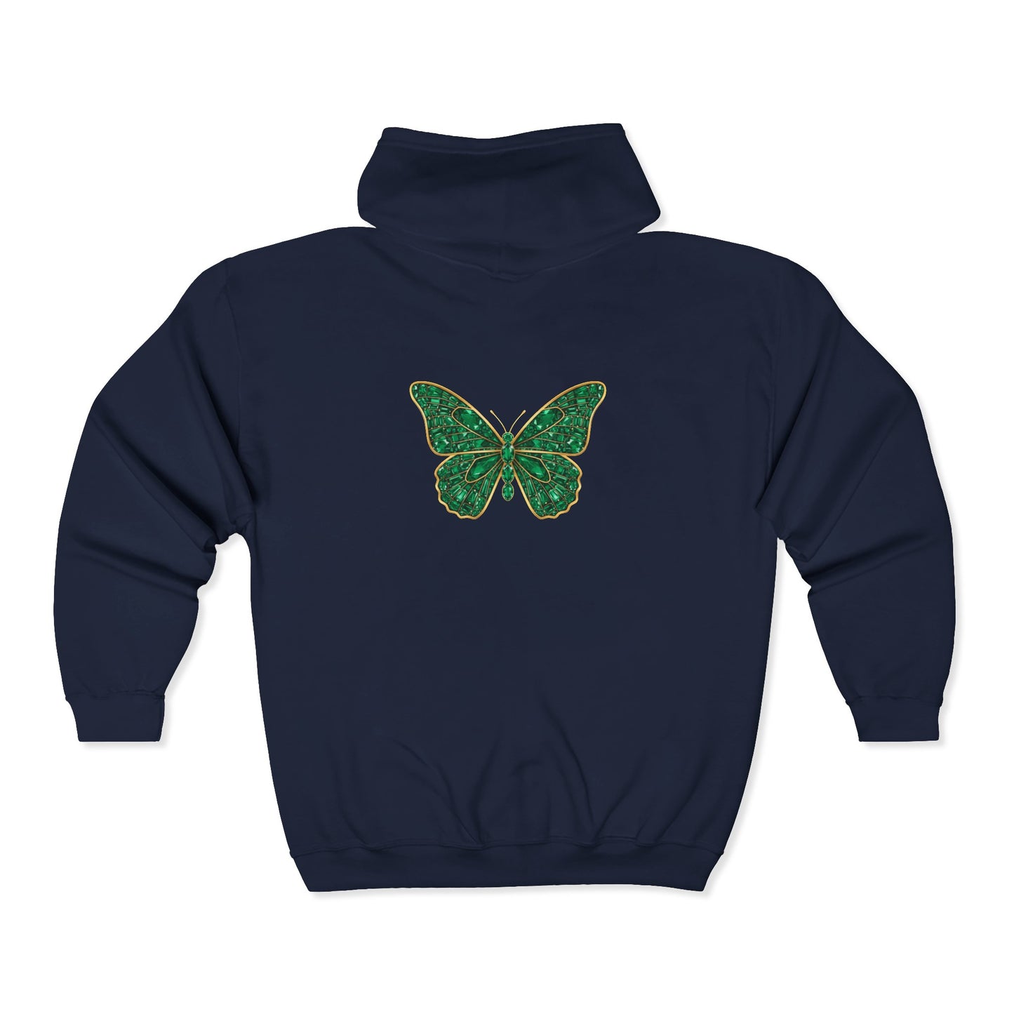 May Emerald Butterfly Zip Sweatshirt - Balance, Harmony, Healing