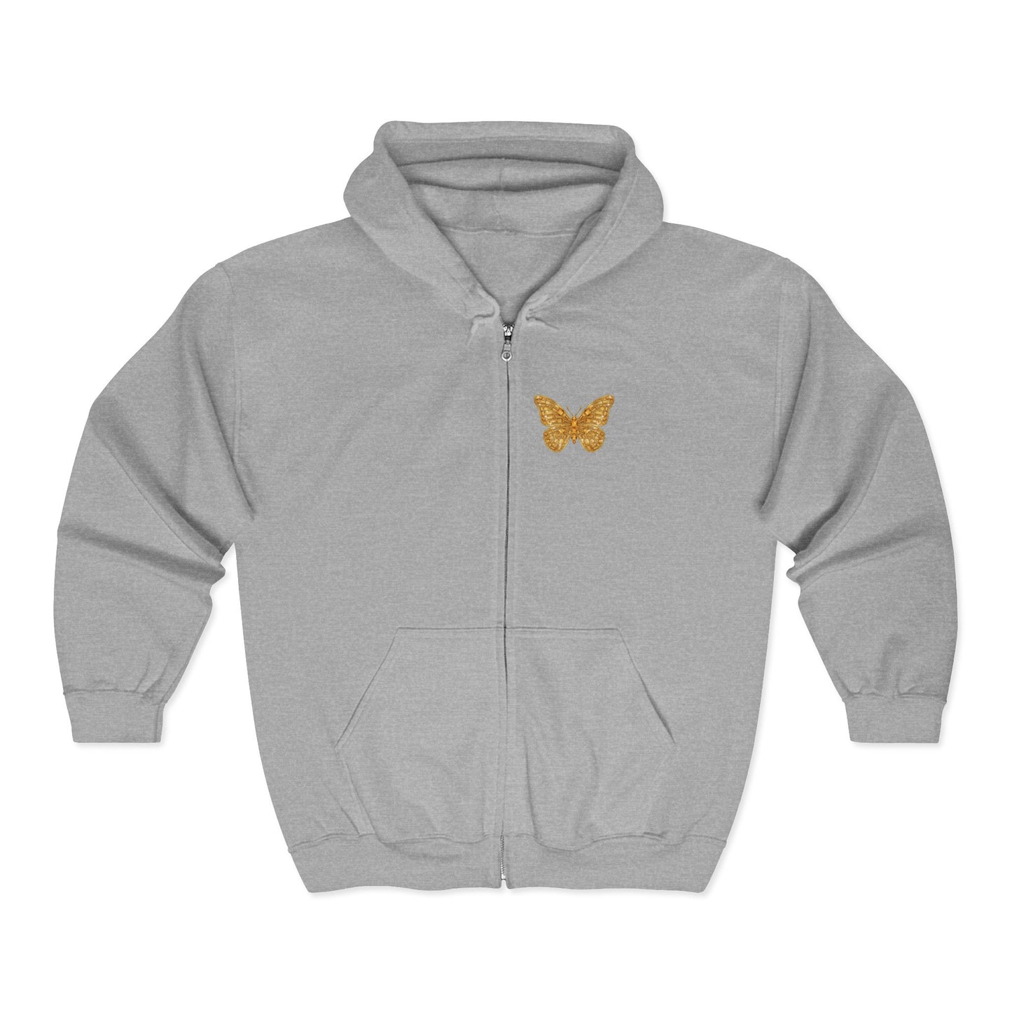 November Birthstone Citrine Zip Sweatshirt Butterfly - Serenity, Truth, Strength