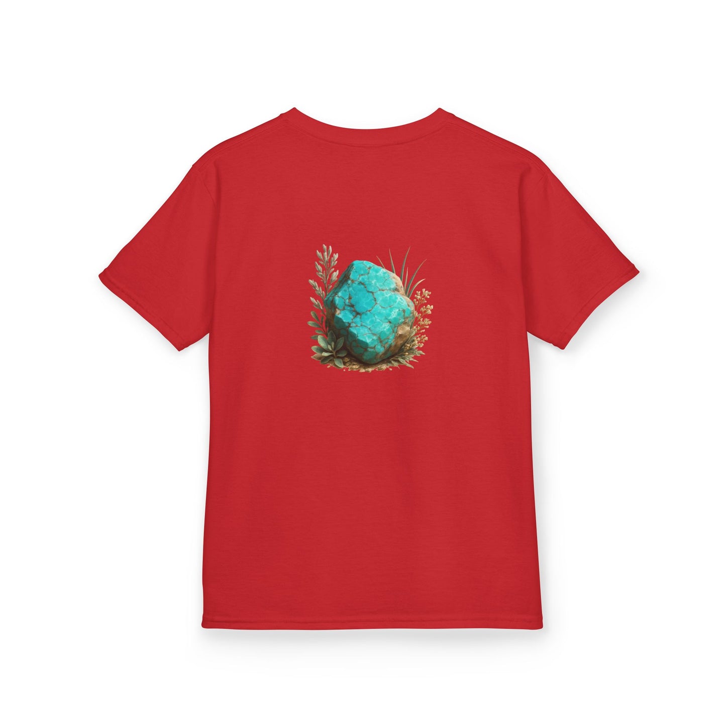December Turquoise Kids Heavy Tee - Peace, Protection, Luck