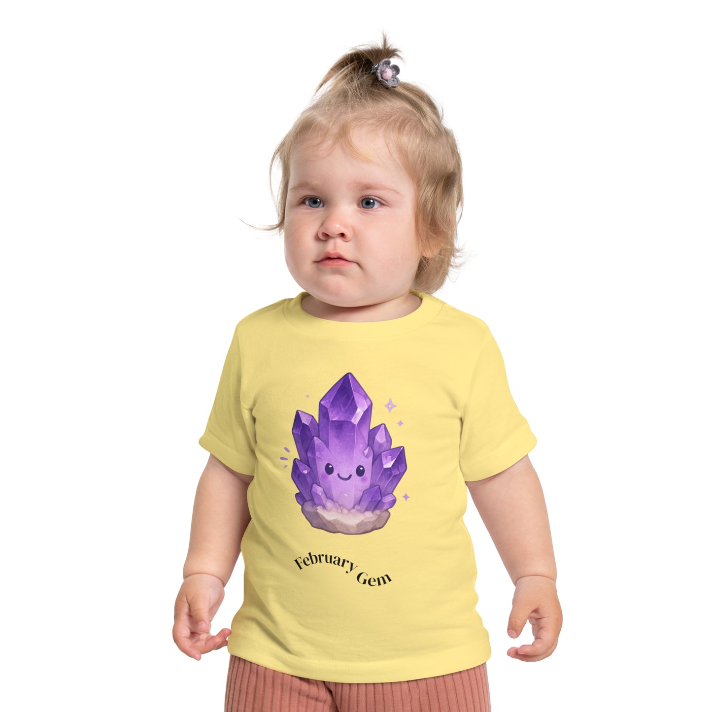Baby February Birthstone Amethyst Tee - Peace, Courage, Stability