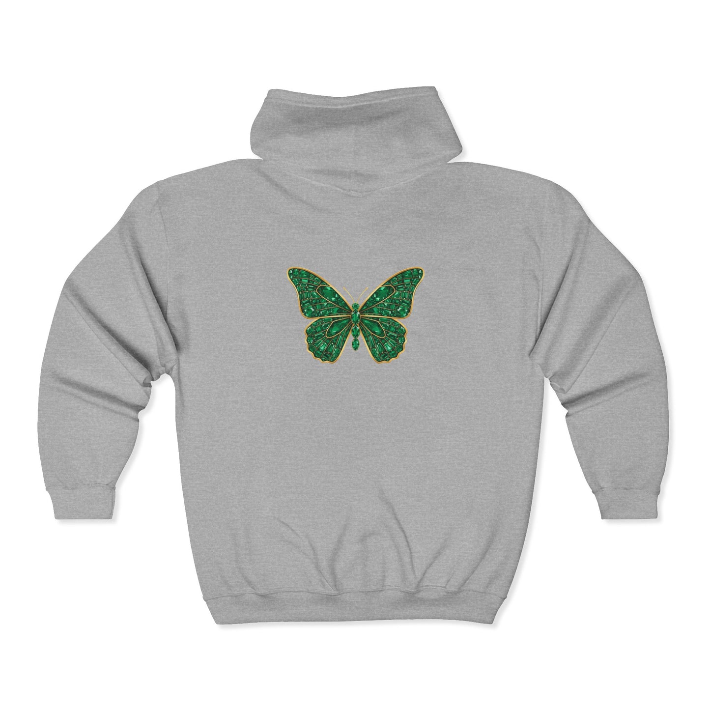 May Emerald Butterfly Zip Sweatshirt - Balance, Harmony, Healing