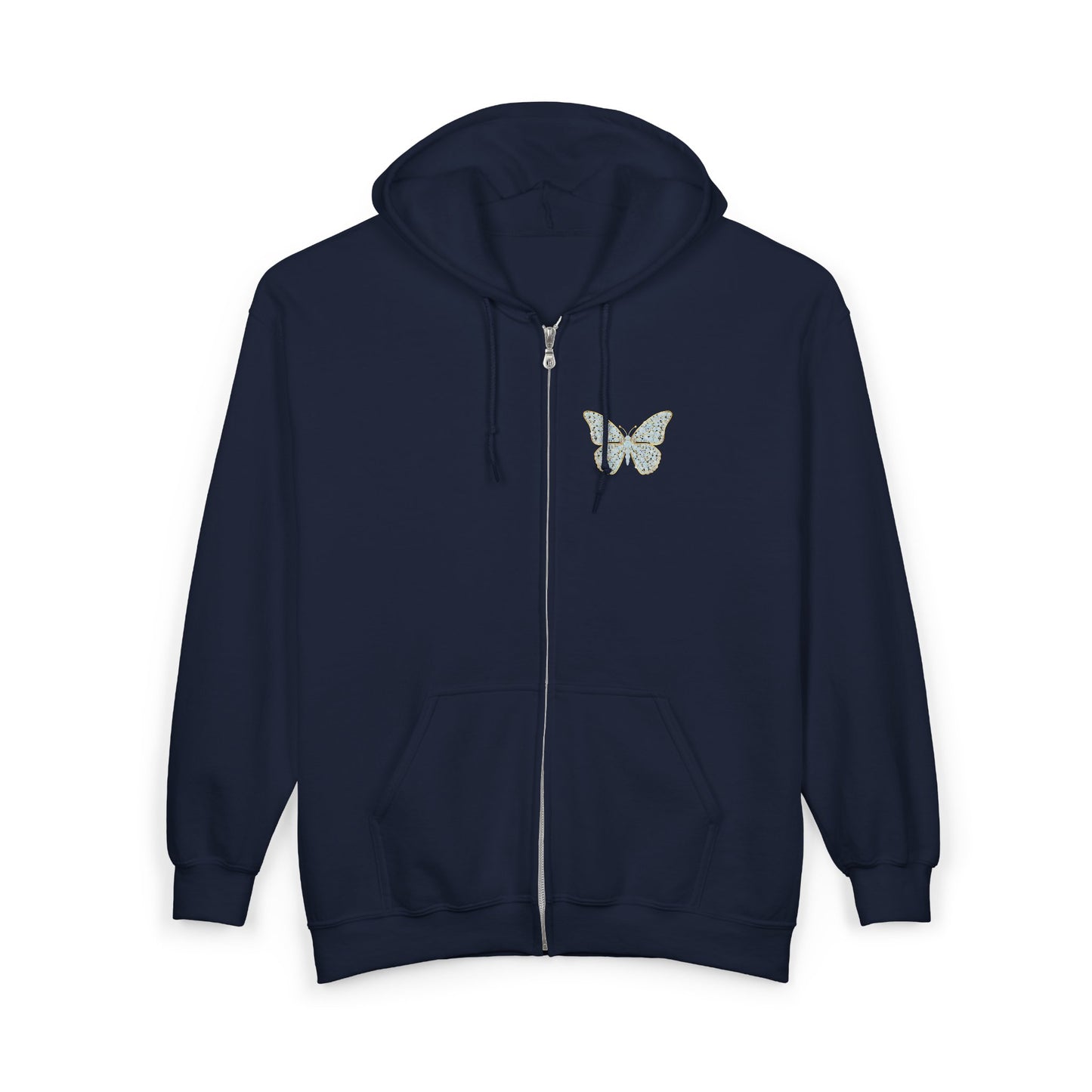 April Birthstone Diamond Zip Sweatshirt Butterfly - Love, Strength, Unity