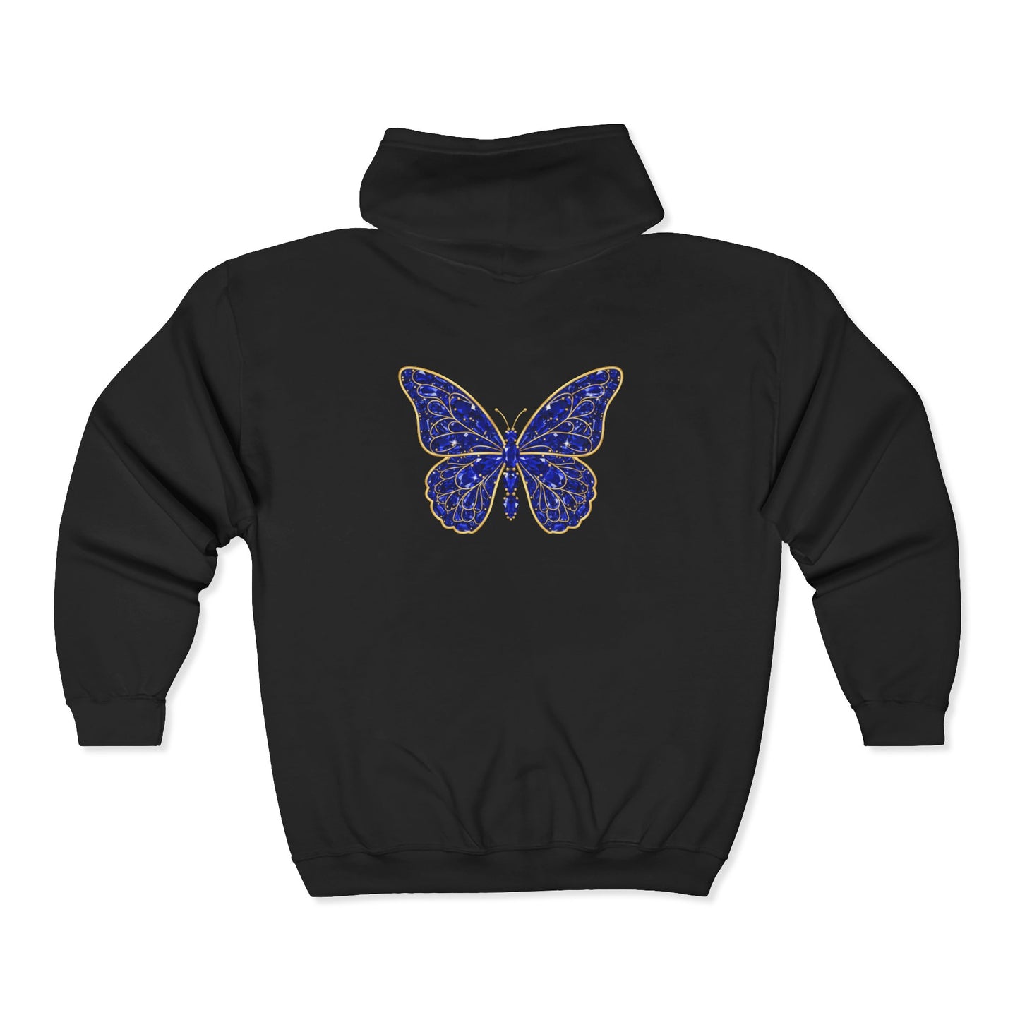 September Sapphire Zip Sweatshirt Butterfly - Wisdom, Focus, Truth