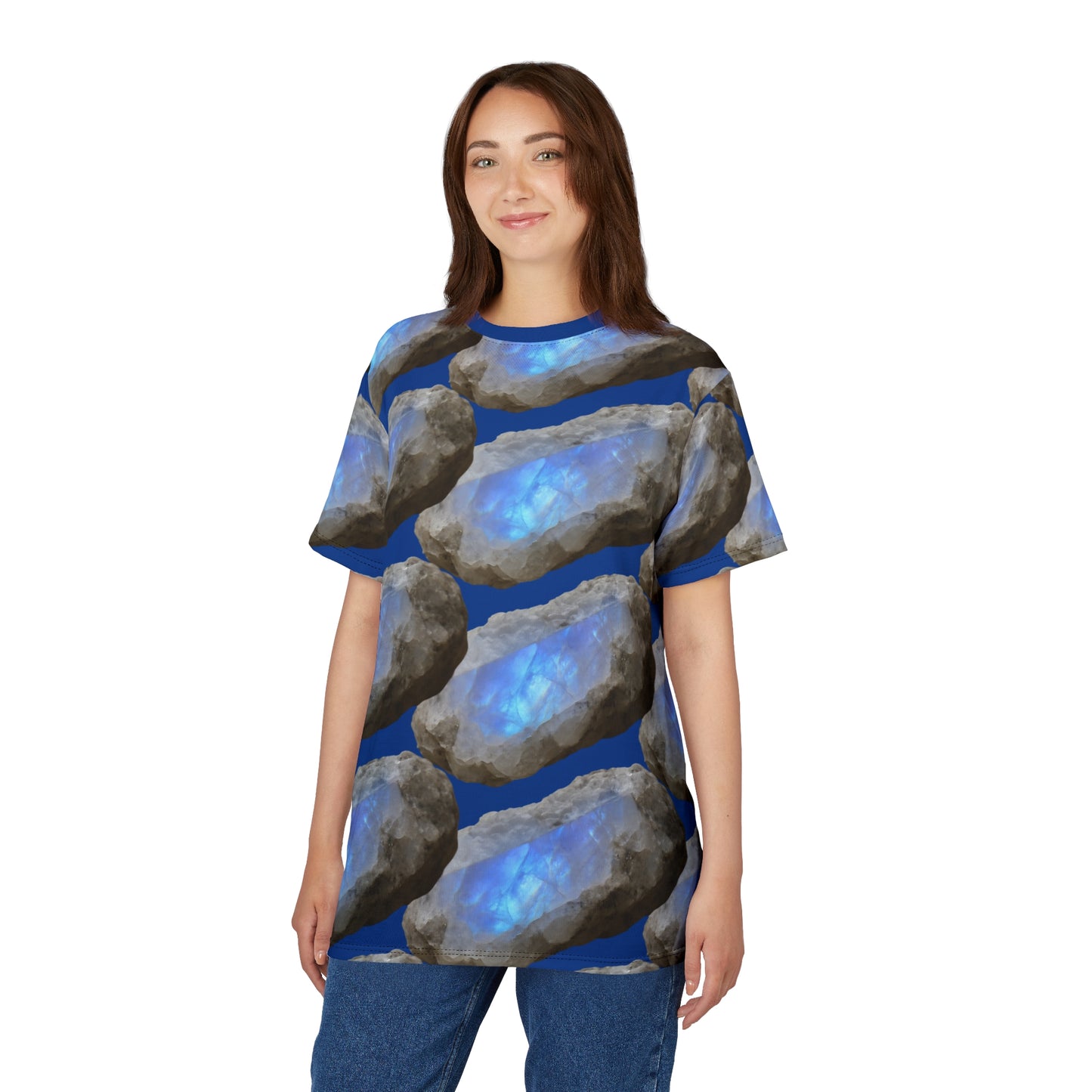 Tee Moonstone Natural Dark Blue Graphic -  Balance, Intuition, New Beginnings
