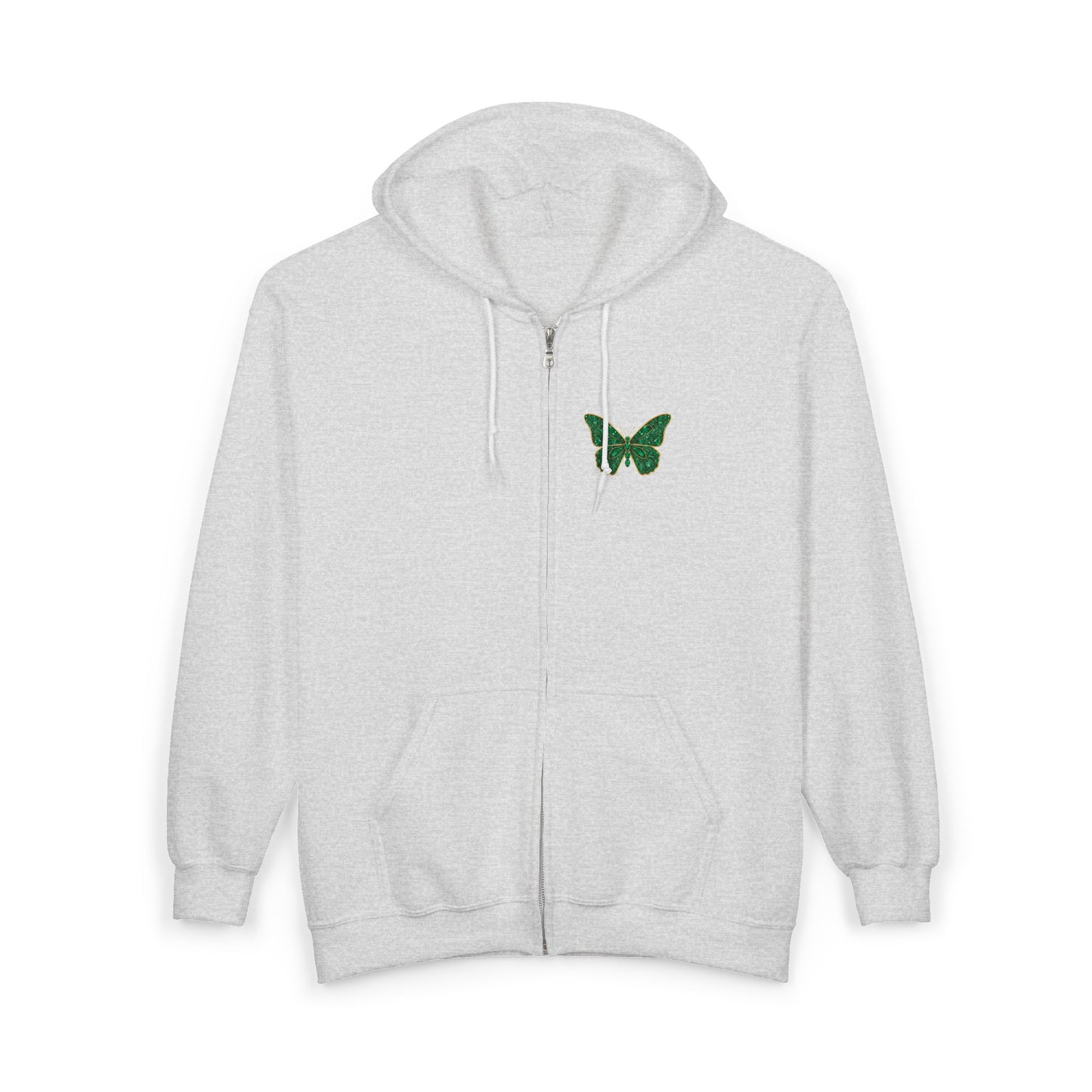 May Emerald Butterfly Zip Sweatshirt - Balance, Harmony, Healing