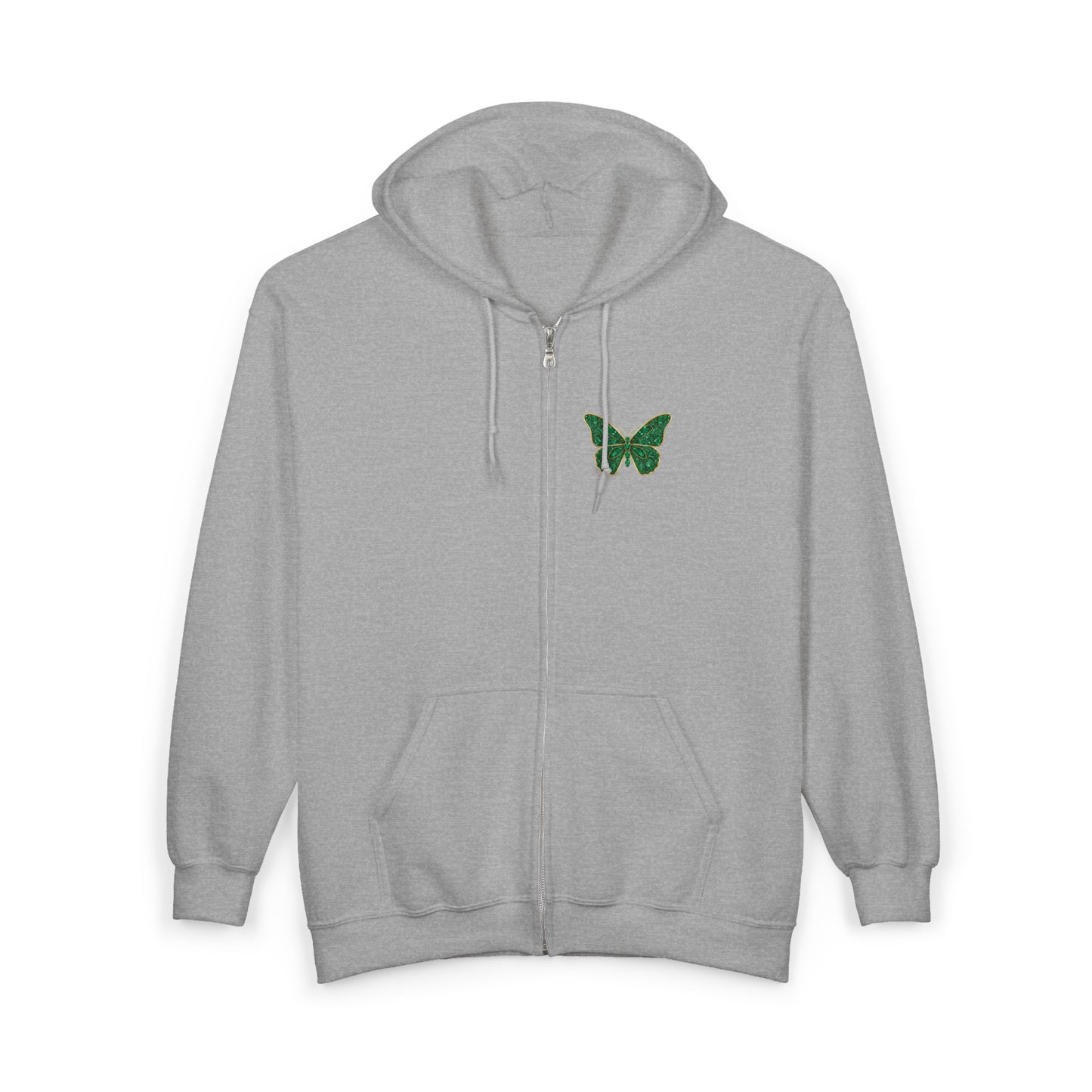 May Emerald Butterfly Zip Sweatshirt - Balance, Harmony, Healing