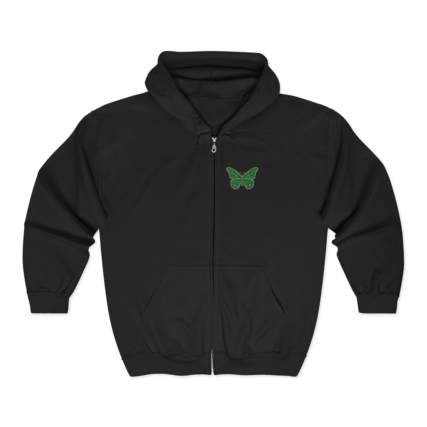 May Emerald Butterfly Zip Sweatshirt - Balance, Harmony, Healing
