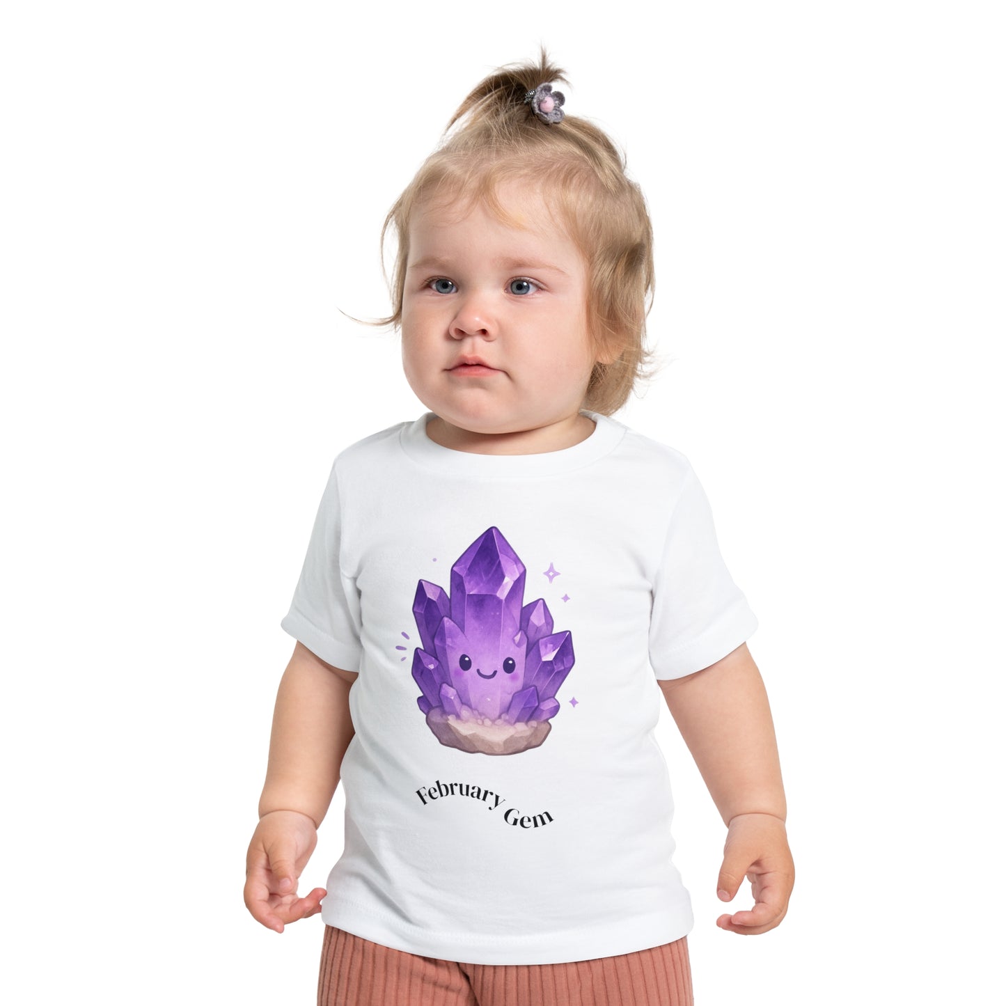 Baby February Birthstone Amethyst Tee - Peace, Courage, Stability