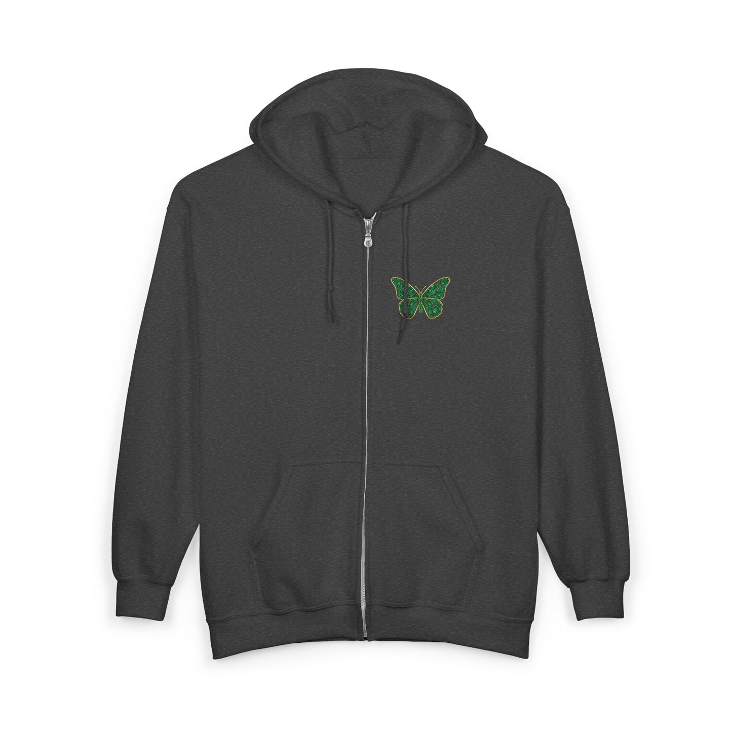 May Emerald Butterfly Zip Sweatshirt - Balance, Harmony, Healing