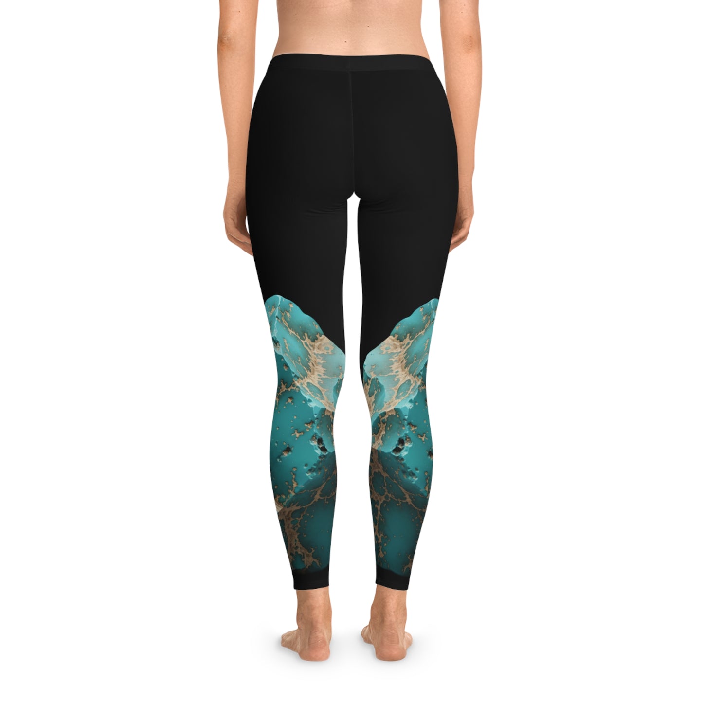 Turquoise Soft Stretchy Leggings —  Peace, Protection, Luck