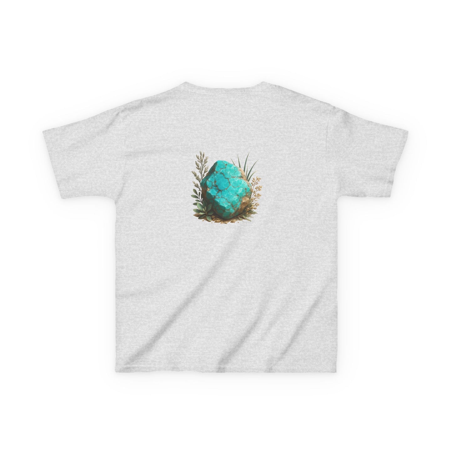 December Turquoise Kids Heavy Tee - Peace, Protection, Luck