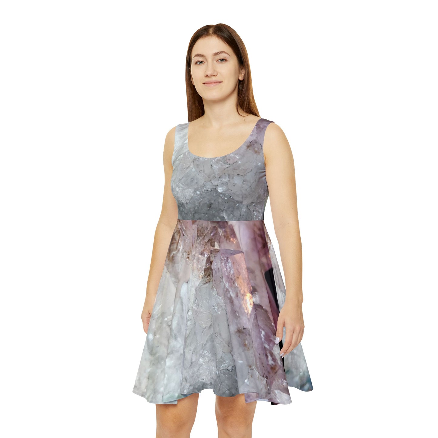 Amethyst Skater Dress Black I - Peace, Courage, Stability