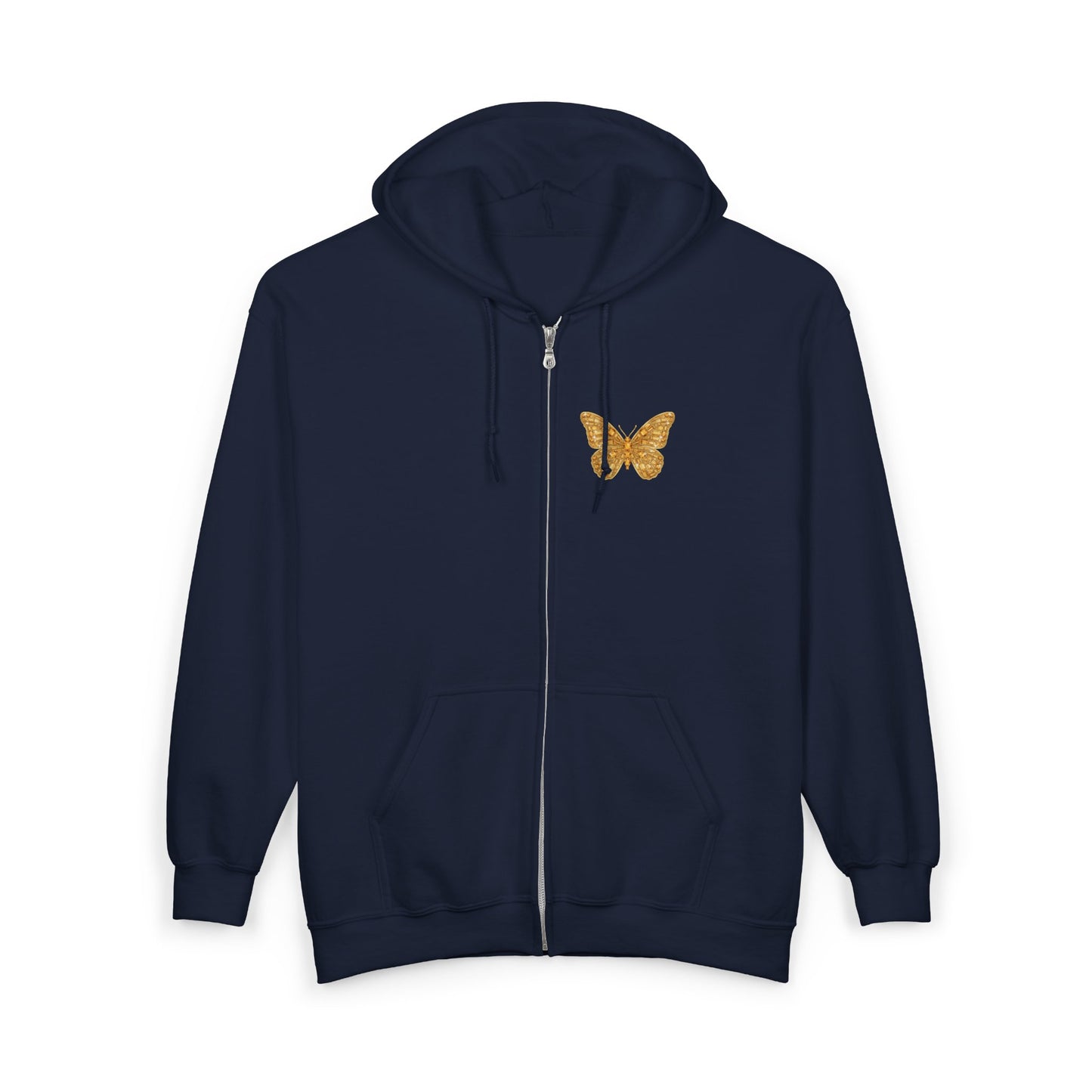 November Birthstone Citrine Zip Sweatshirt Butterfly - Serenity, Truth, Strength