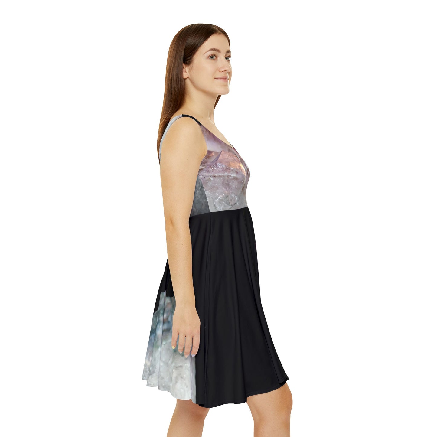 Amethyst Skater Dress Black II - Peace, Courage, Stability