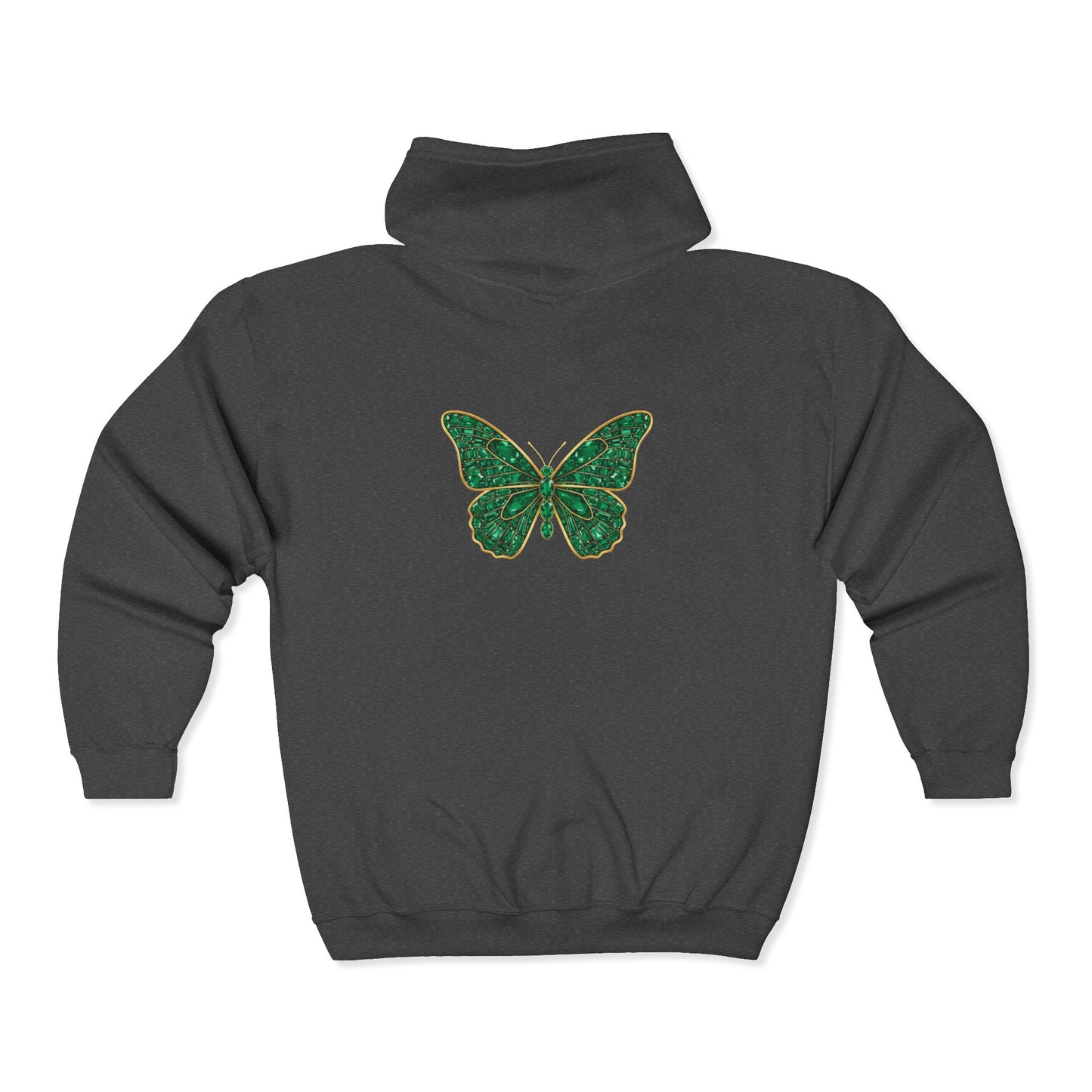May Emerald Butterfly Zip Sweatshirt - Balance, Harmony, Healing