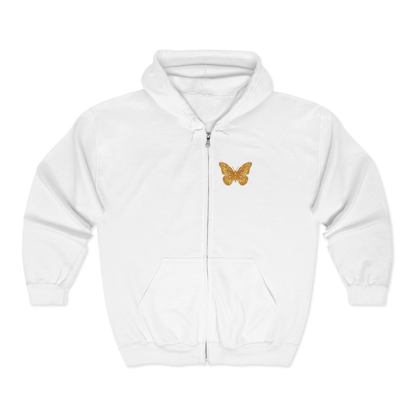 November Birthstone Citrine Zip Sweatshirt Butterfly - Serenity, Truth, Strength