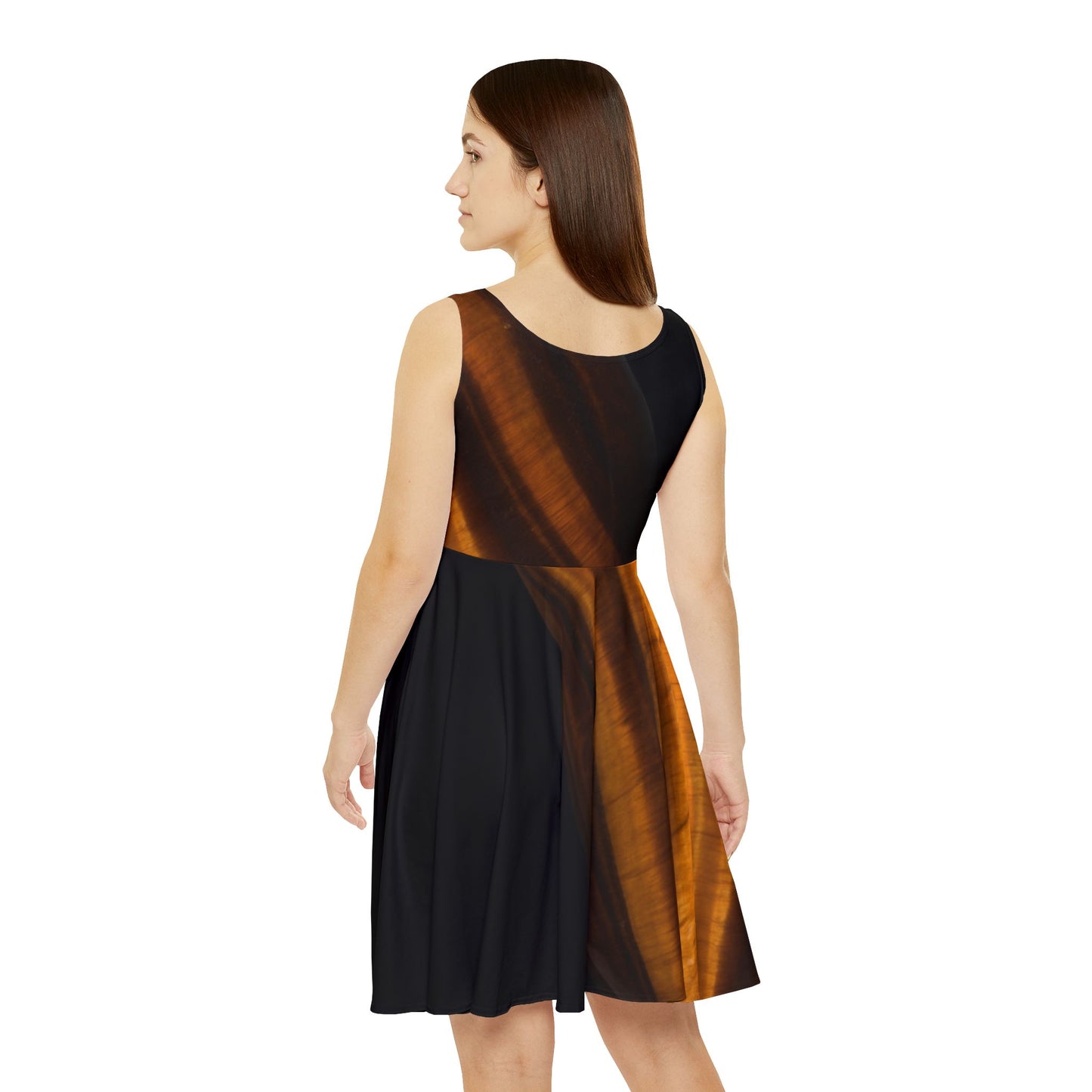 Tigers Eye Women's Skater Dress Black II - Confidence, Courage, Protection