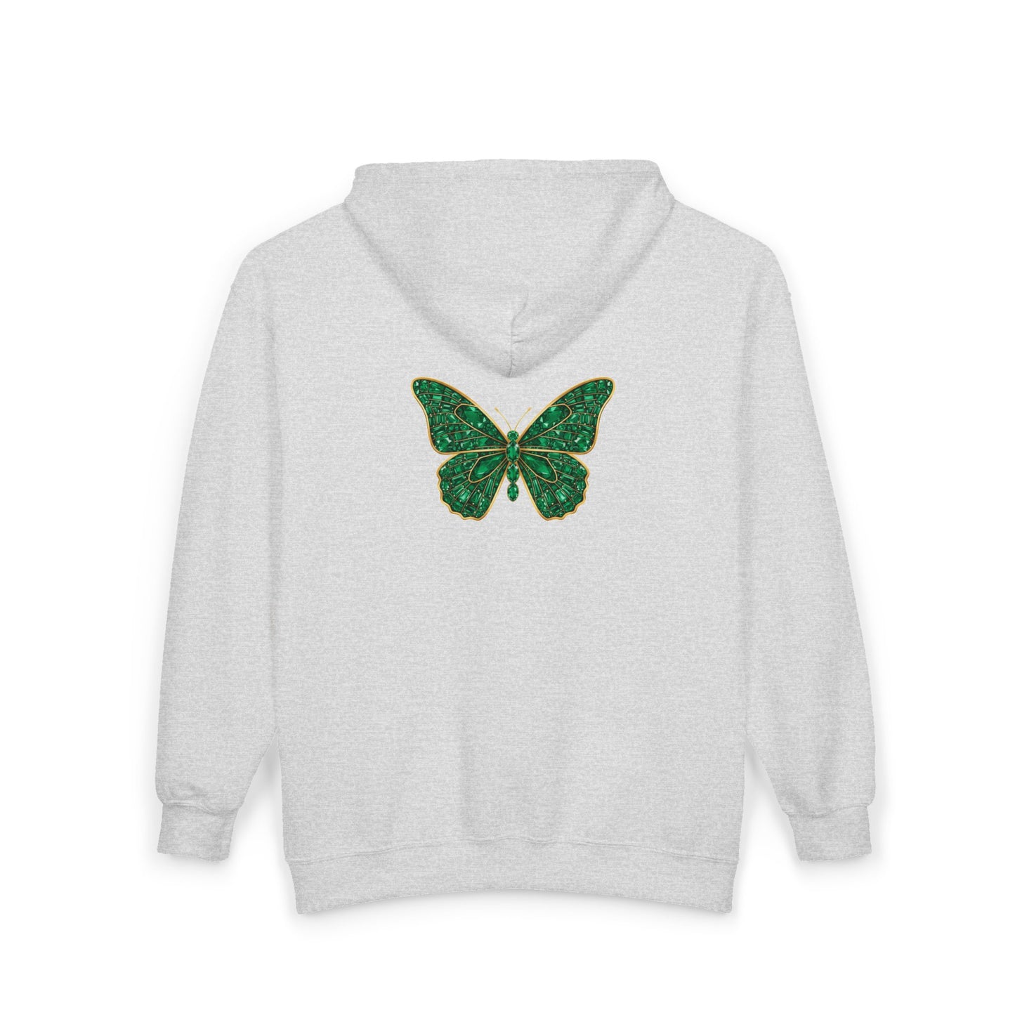 May Emerald Butterfly Zip Sweatshirt - Balance, Harmony, Healing