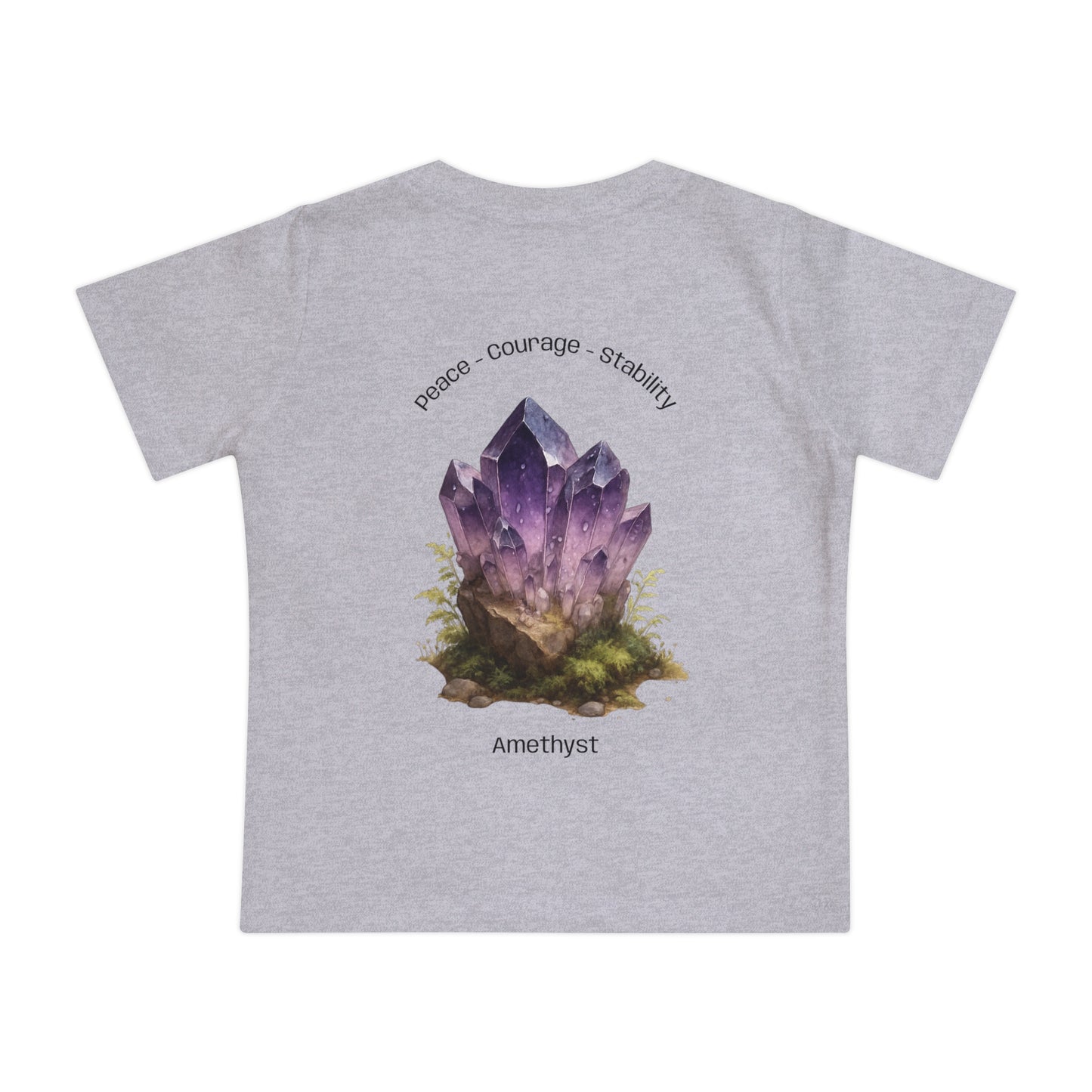 Baby February Birthstone Amethyst Tee - Peace, Courage, Stability
