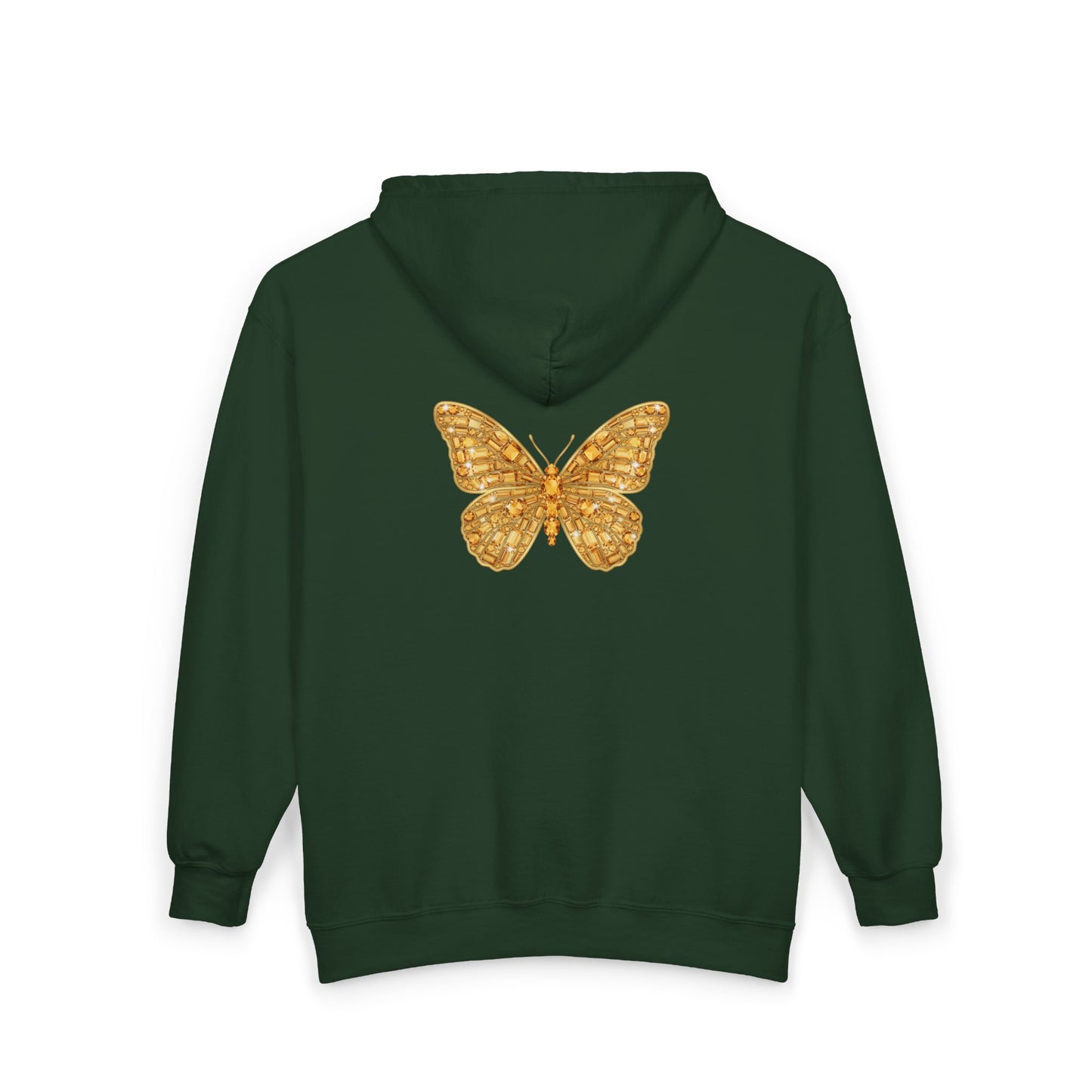 November Birthstone Citrine Zip Sweatshirt Butterfly - Serenity, Truth, Strength
