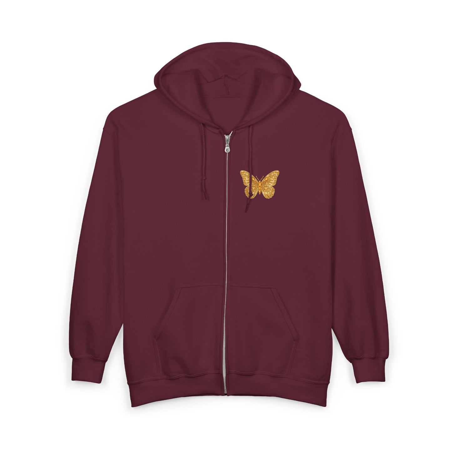 November Birthstone Citrine Zip Sweatshirt Butterfly - Serenity, Truth, Strength
