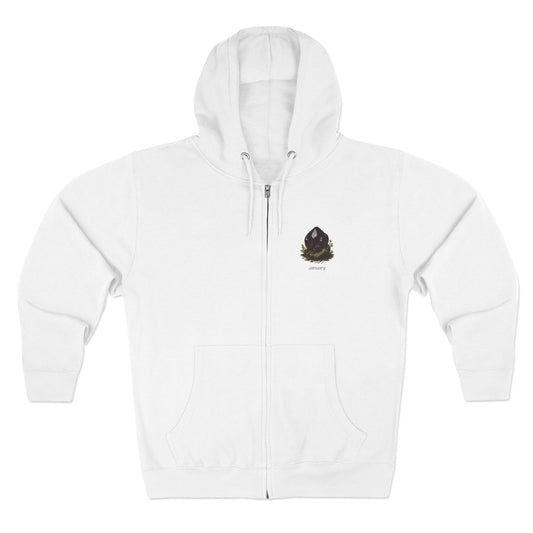 January Garnet Zip Hoodie - Sincerity, Faith, Loyalty