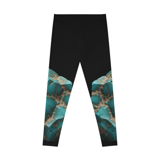 Turquoise Soft Stretchy Leggings —  Peace, Protection, Luck