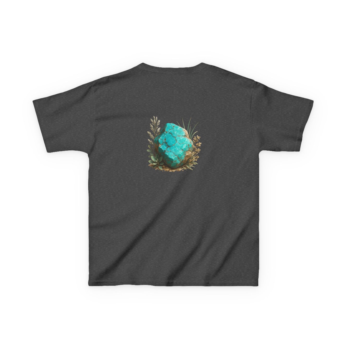 December Turquoise Kids Heavy Tee - Peace, Protection, Luck