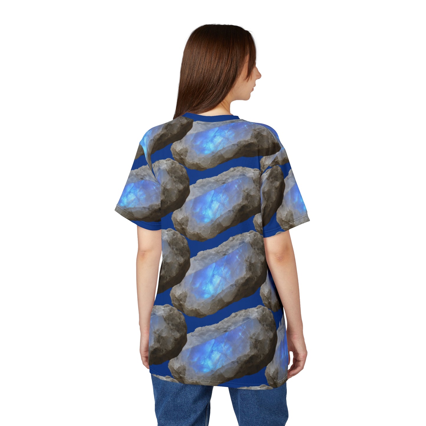 Tee Moonstone Natural Dark Blue Graphic -  Balance, Intuition, New Beginnings