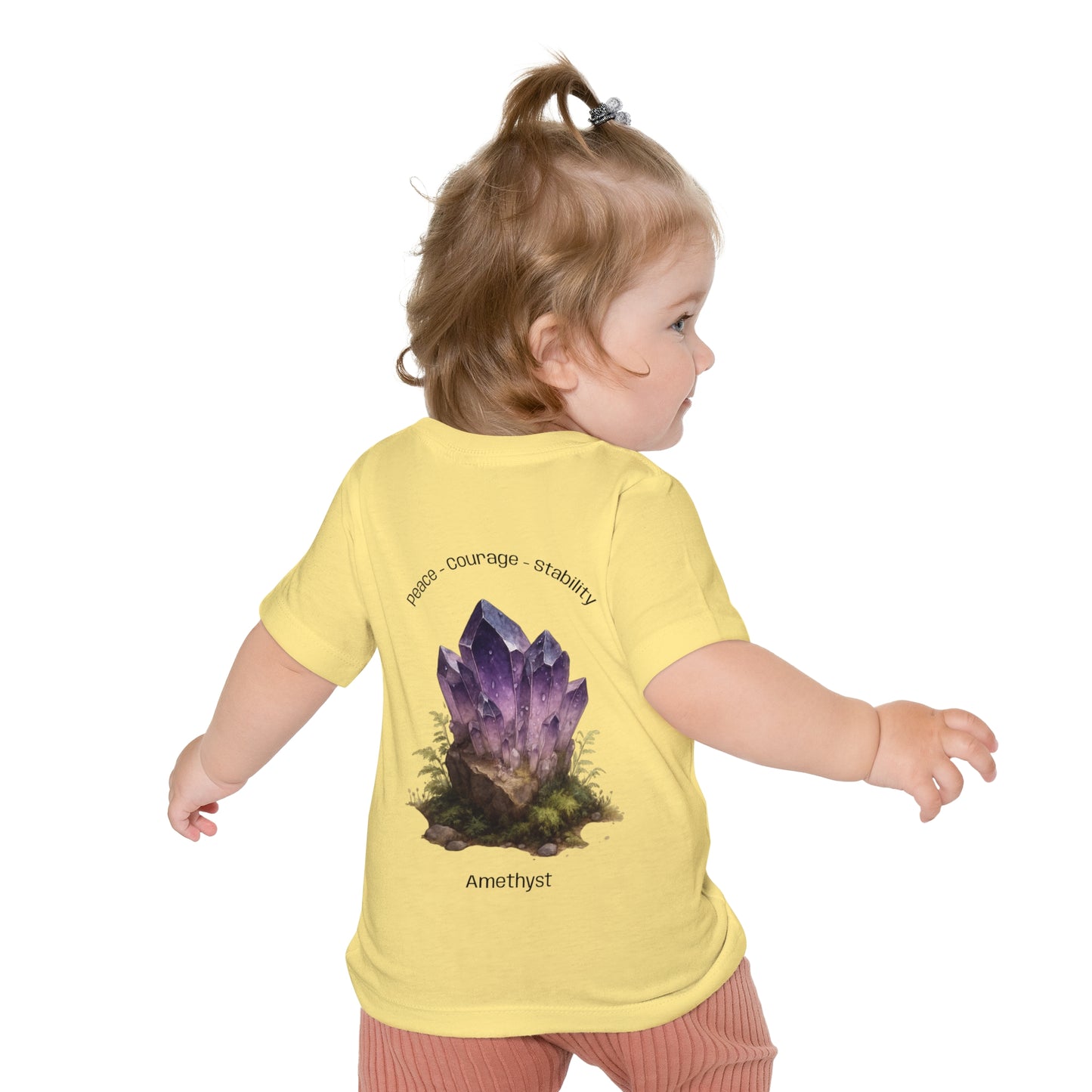 Baby February Birthstone Amethyst Tee - Peace, Courage, Stability